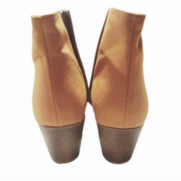 Heeled Ankle Boots zipperd Elegant Tan Suede Leather Style READ - Picture 7 of 15